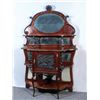 Image 1 : ANTIQUE HAND CARVED SIDEBOARD WITH BEVELED GLASS
