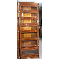 ENGLISH MAHOGANY TALL BARISTER BOOK CASE