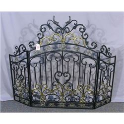 ORNATE CAST IRON FIRESCREEN