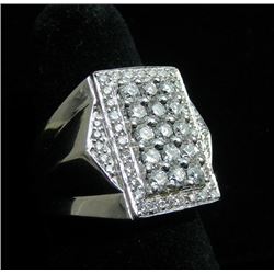 UNISEX 14K WHITE GOLD AND DIAMOND RING