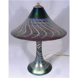 BEAUTIFUL HAND BLOWN ART GLASS TABLE LAMP