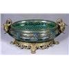 Image 1 : OUTSTANDING FRENCH HAND PAINTED EMERALD CRYSTAL OVERLAY