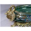 Image 2 : OUTSTANDING FRENCH HAND PAINTED EMERALD CRYSTAL OVERLAY