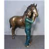 Image 1 : ADORABLE BRONZE SCULPTURE OF YOUNG GIRL WITH PONY