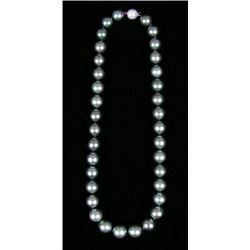 LADIES 14K WHITE GOLD, TAHITIAN PEARL NECKLACE