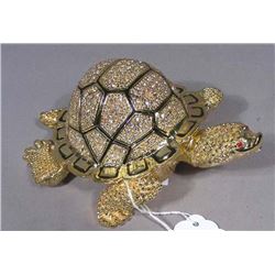 METAL AND ENAMEL TURTLE BOX