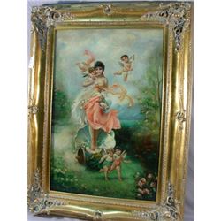 FABULOUS ORIGINAL OIL ON CANVAS:  STANDING WOMAN WITH