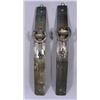 Image 1 : PAIR UNUSUAL CUSTOM MADE WHISKEY SLAT CANDLE HOLDERS