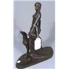 Image 2 : ART DECO STYLE BRONZE SCULPTURE OF GIRL WITH DOG