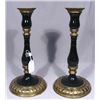 Image 1 : PAIR PORCELAIN AND METAL CANDLE STICKS