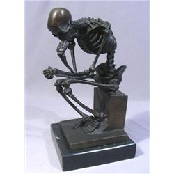 BRONZE SCULPTURE "TO MUCH THINKING"