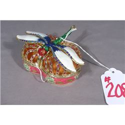 FINE METAL AND ENAMEL DRAGONFLY TRINKET BOX