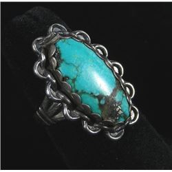 STERLING SILVER AND TURQUOISE RING