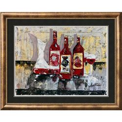 Original Painting on Canvas Wine Themed Landscape Abstract Contemporary