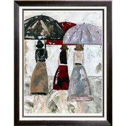 Umbrella Girl's Night Palette Textured Rich Colors Modern Original Art Janier