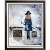 Image 1 : After the Rain Beautiful Acrylic Painting on Canvas 20x16 Janier Girl Suitcases