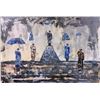 Image 2 : Men with Umbrellas Avant Guard Original Painting on Canvas