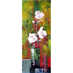 Fantastic Large Original Textured Floral Acrylic Painting Janier Signed Art