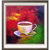 Image 1 : Modern Bold Abstract Coffee Brew Hand Signed Painting on Canvas