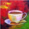 Image 2 : Modern Bold Abstract Coffee Brew Hand Signed Painting on Canvas