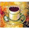 Image 2 : Bright Yellow Coffee Cup Modern Textured Painting on Canvas Janier