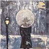 Image 3 : Paris Evening Rain Umbrella Original Painting Acrylic Palette Knife Janier