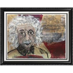 Einstein Original Art Canvas Textured Acrylic Painting