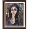 Image 1 : Janier Original Painting on Canvas Modigliani Style Signed Art