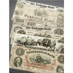 Collection of Eight Connecticut Broken Bank Notes, Consisting of:, A. The Exchange Bank of Ha...