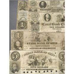 Collection of Eight Ohio Broken Bank Notes, Consisting of:, A. The State Bank of Ohio, Commer...