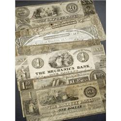 Collection of Nine Massachusetts Broken Bank Notes, Consisting of:, A. Washington Bank of Bos...