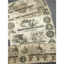 Collection of Six Massachusetts Broken Bank Notes, Consisting of:, A. The Chicopee Bank of Sp...