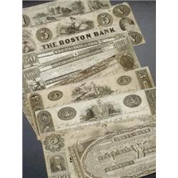 Collection of Ten Boston, Massachusetts Broken Bank Notes, Consisting of:, A. Two Boston Bank...