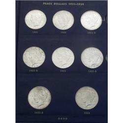 One Complete Whitman Volume of U.S. Peace-Type Silver Dollars, Dating from 1921-1935S., Twenty-...