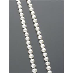 Opera Length Cultured Pearl Necklace, Knotted, The single strand having ninety-four pearls meas...