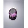 Image 1 : 14-Karat Yellow Gold and Platinum Amethyst and Diamond Pendant, The four-prong mount set with o...