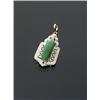 Image 1 : 18-Karat Yellow and White Gold Apple Green Burmese Jadeite Jade and Diamond Pendant, Set with a...