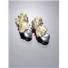 Image 1 : Pair of Yellow Gold, Diamond and Aquamarine and Blue Grey Pearl Earrings, Each set with one aqu...