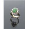 Image 1 : 18-Karat Yellow Gold, Natural Burmese Green Jadeite Jade and Diamond Dinner Ring, Set with an o...