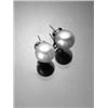 Image 1 : Pair of Tested 14-Karat White Gold French Clip-back South Sea Pearl Ear Studs, Each pearl measu...