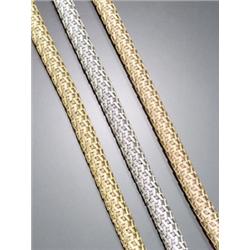 Three Italian 18-Karat Tri-Colored Gold Cable Link Bracelets, Length of each: 7-1/2 in (19.1 cm...