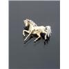 Image 1 : Italian 18-Karat Yellow and White Gold and Diamond Galloping Horse Brooch, The neck hair and ta...