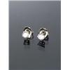 Image 1 : Pair of Tested 14-Karat White Gold Diamond Ear Studs, Each four-prong A-box mount set with one...