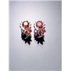 Image 1 : Pair of 14-Karat White Gold, Ruby and Diamond Earrings, Each French clip-back mount set with on...