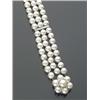 Image 1 : Cultured Pearl and Diamond Bracelet, The triple strand having seventy-two pearls measuring from...