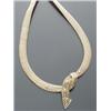 Image 1 : European 18-Karat Yellow Gold and Platinum Choker Necklace, The bottom interlocking motif penda...