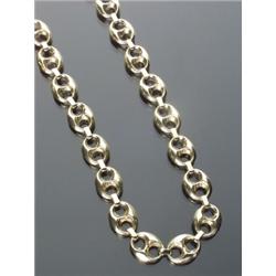 Italian Opera Length 14-Karat Yellow Gold Figure-Eight Hollow Link Necklace, Length: 32 in (81....