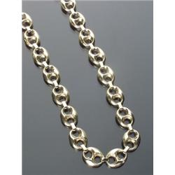 Italian Opera Length 14-Karat Yellow Gold Figure-Eight Hollow Link Necklace, Length: 32 in (81....