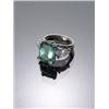 Image 1 : Platinum, Paraiba Tourmaline and Diamond Dinner Ring, Set with a cushion cut paraiba tourmaline...
