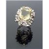 Image 1 : 14-Karat Yellow Gold and Platinum Yellow Sapphire and Diamond Cocktail Ring, Set with one large...